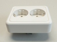Doppel-Steckdose Doppelsteckdose Steckdose 2-Fach 2 Fach Unterputz Rahmen Weiß 2