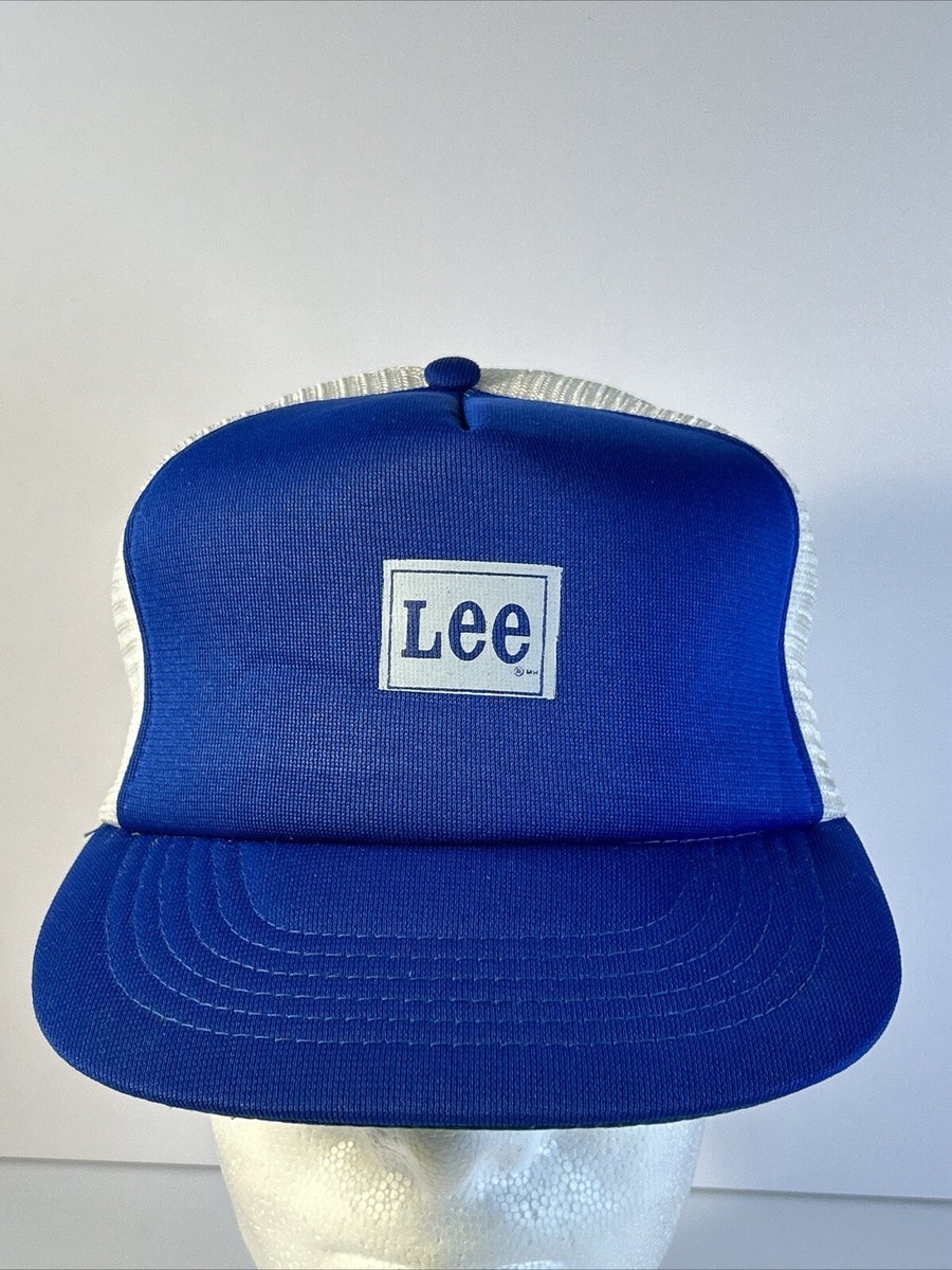 Vintage Lee Jeans Hat Cap Snap Back Mesh Trucker Spellout 80’s NOS TW Sports