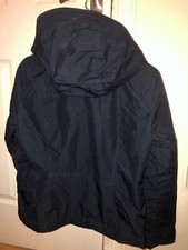 Hollister All Weather Faux Fur Lined Navy Zip Jacket Coat vgc - Size Medium