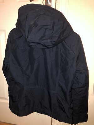 Hollister All Weather Faux Fur Lined Navy Zip Jacket Coat VGC