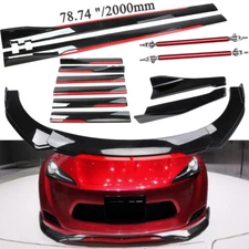 Front Bumper Lip Splitter Side Skirt Gloss Black Red For Toyota 86/ Scion FR-S