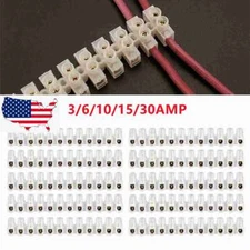 10PCS 12 Position 3-30AMP Dual Row Terminal Strip Screw Terminal Barrier Block