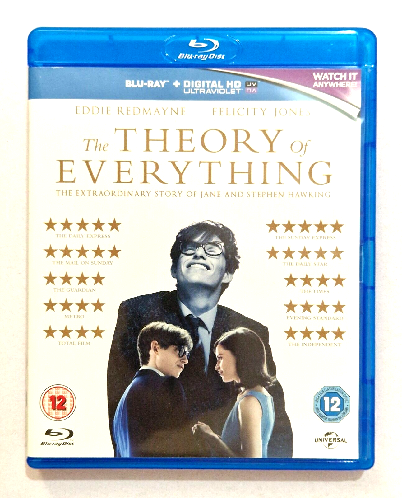 The Theory Of Everything BLU RAY Starring Eddie Redmayne As Stephen Hawking