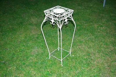 MARKENLOS Blumentisch Beistelltisch Metall Hocker 72 cm Blumenständer Blumentisch weiß