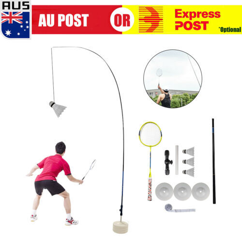 Selfstudy Badminton Trainer Set Telescopic Rod Rebound Training Practice Tool K - Picture 1 of 12
