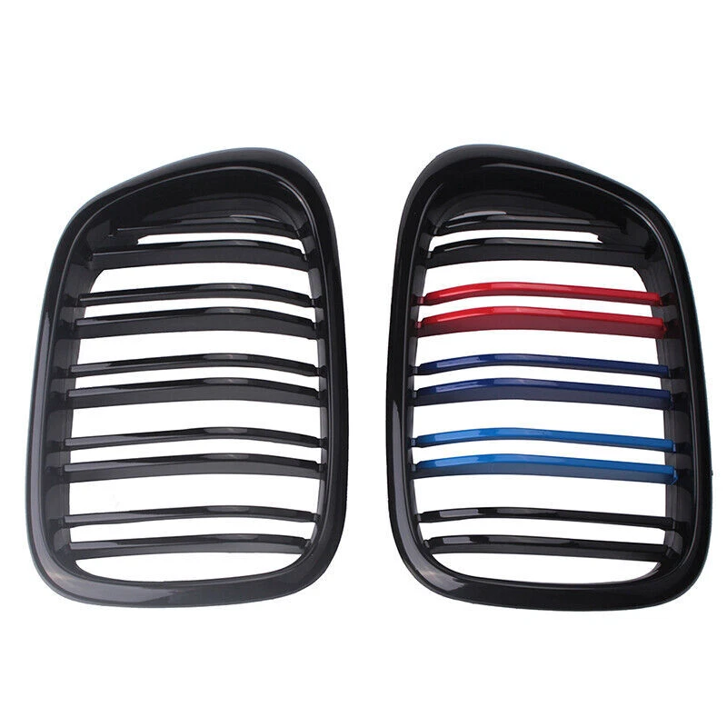 2x Parachoques delantero rejilla riñón negro para BMW E39 525i 1997-2003 528i 530i 540i M5 Foto 2 de 4