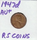 1947D AU   LINCOLN CENT ~  CHOICE ALMOST UNCIRCULATED   RS COINS #2621 free ship