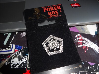 Testament Badge Pin Official Poker Old Unworn Thrash Metal Forbidden Exhorder *