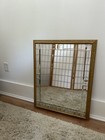Vintage Gold Gilt Beveled Glass Panels Wall Mirror Hollywood Regency Geometric — photo 1