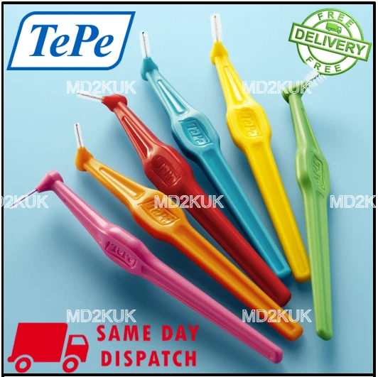 TEPE ANGLE BRUSHES CLEAN BETWEEN TEETH IMPROVE ORAL HYGIENE DENTAL FLOSS (PK 6)