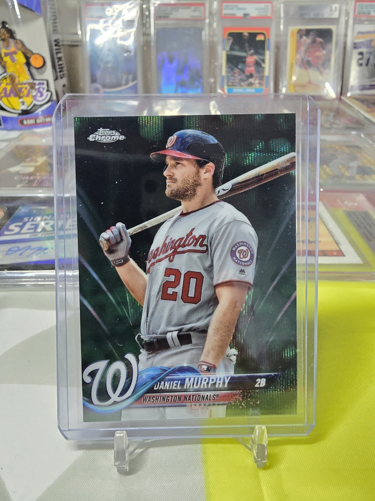 2018 Topps Chrome Base Daniel Murphy /99 Green Wave Refractor #196 