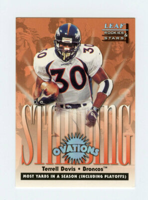 Terrell Davis 1998 98 Leaf Rookie & Stars Ovations Insert Card 4545/5000 R&S