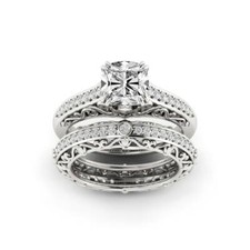2.00 CT Cushion Cut Cubic Zirconia Art Deco Engagement Ring in Sterling Silver