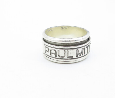 PAUL MITCHELL 925 Sterling Silver Vintage Retro Spinner Ring Sz 11