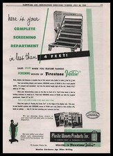 Anuncio serigrafiado de velón Firestone Paterson 1954 productos tejidos de plástico Paterson New Jersey