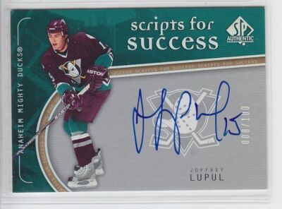 2005-06 UD SPA JOFFREY LUPUL AUTO SCRIPTS SUCCESS /100 SP AUTHENTIC Autograph