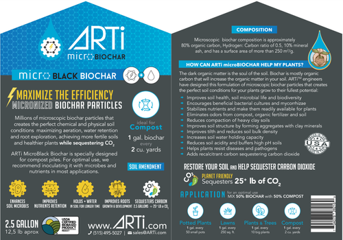 ARTi Micronized Biochar (microBlack)