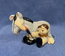 Pre Owned Vintage Gare Inc Ceramic Hand Painted Boy With Donkey Figurine 