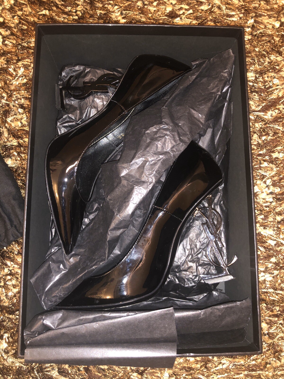 SAINT LAURENT OpYum Patent décolleté tacco YSL 110 mm