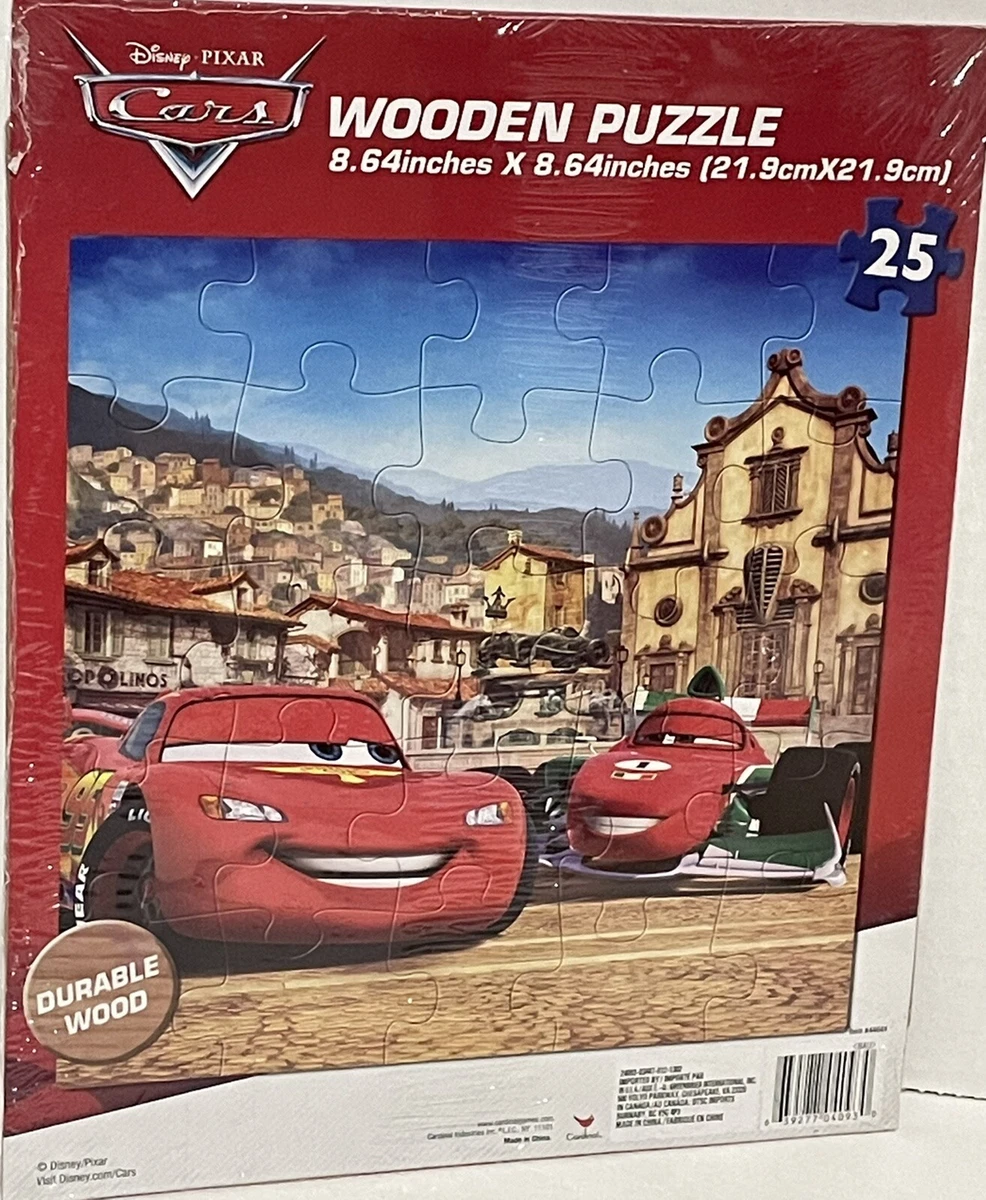 Wood Disney Pixar Cars 2 Jigsaw Puzzle 25 Piece Lightning McQueen Kids Toy