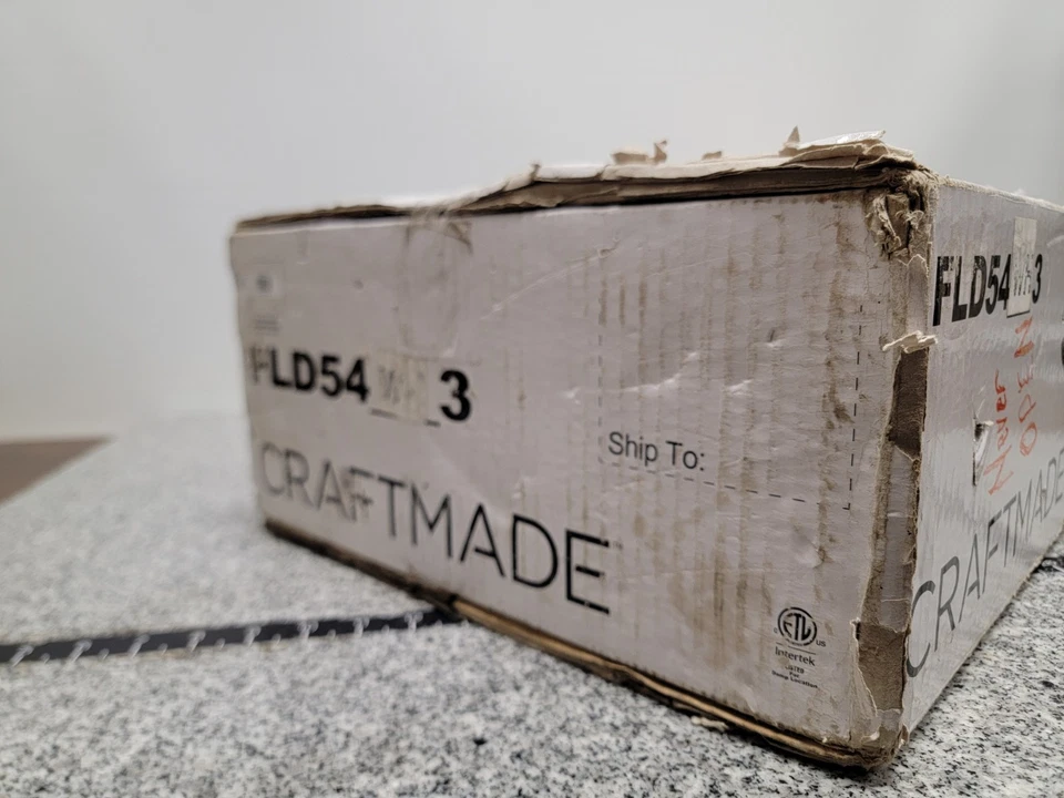 Fluido artesanal FLD54WH3 54 pulgadas Ventilador de techo blanco, clasificación de humedad, montaje en varilla descendente Foto 4 de 4