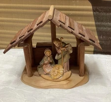 Fontanini Roman Mini Nativity Figures 1989 Wooden Crèche Musical Sankyo Japan