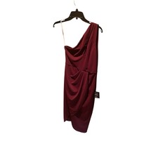 Lulus So Flirty One Shoulder Cutout Asymmetrical Dress Burgundy Medium NWT 