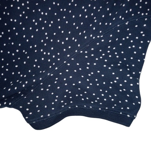 LL Bean Polo Shirt Womens 3XL Relaxed Fit Blue Polka Dot - Picture 5 of 6