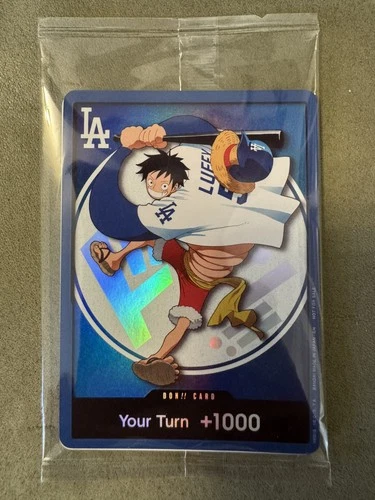 One Piece LA Dodgers Monkey D. Luffy Promo Card Sealed July 2, 2026, In Hand