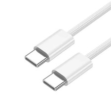 High Speed Nylon Braided USB-C To USB-C Charging Cable 2M White