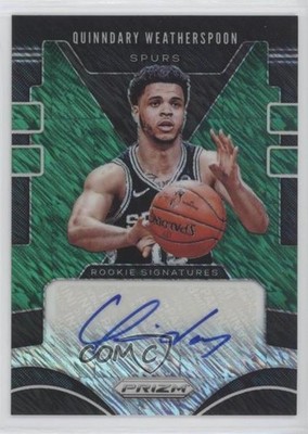 2019-20 Panini Prizm FOTL Green Shimmer 18/25 Quinndary Weatherspoon Auto RC 0c2