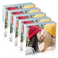 5 Pack Acrylic Frame 4x4, 20 Thicker, 20mm Thick Frameless Clear 4X4" 5 Pack 