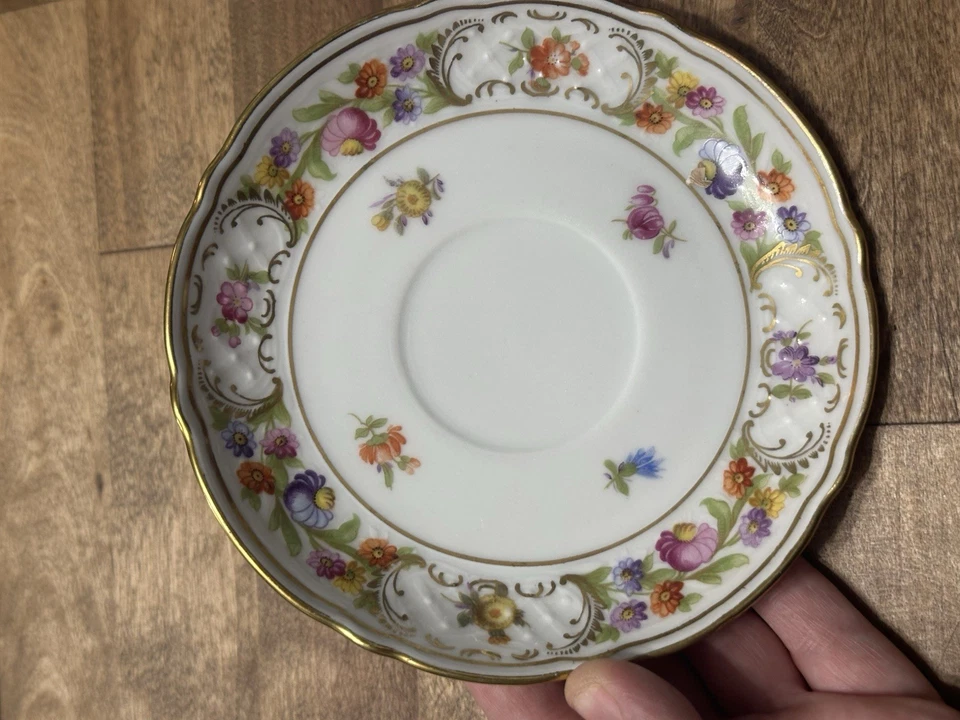 Vintage Schumann Baviera Alemania Zona EE. UU. Emperatriz Dresde Flores SOLO PLATILLO Foto 3 de 4