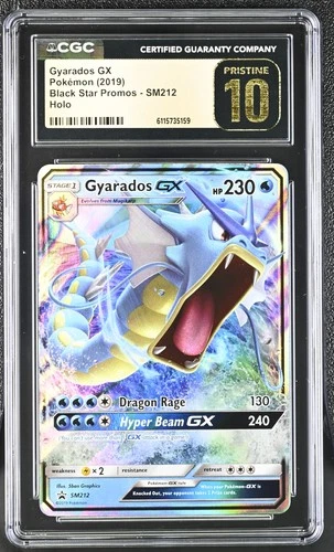 CGC 10 PRISTINE Gyarados GX 2019 Black Star Promos SM212 Holo Pokemon Card