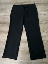 Eileen Fisher Black Ponte Knit Wide Leg Full Length Pants Womens Large Petite