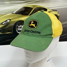 John Deere Toddler Hat Cap Snap Back Green Yellow Mesh Logo Outdoor One Size