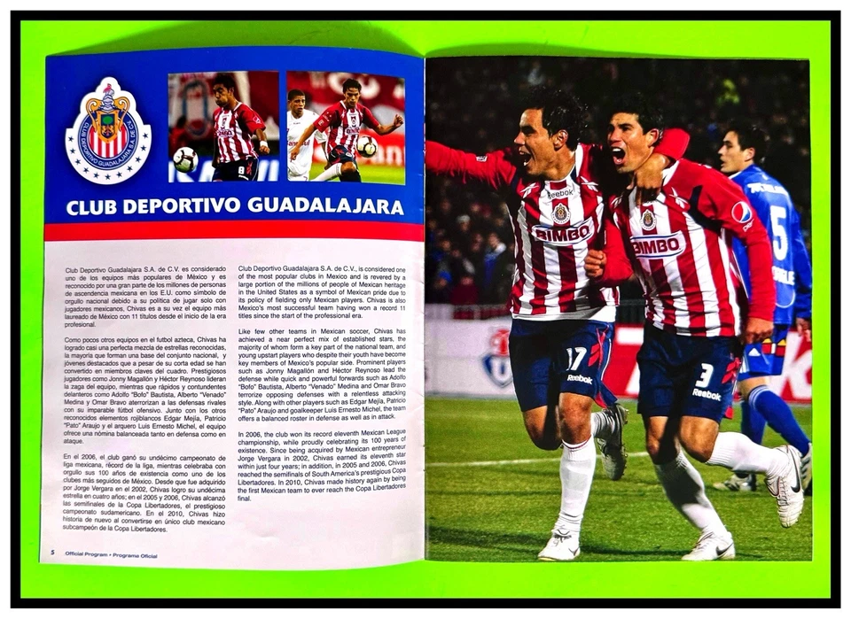 2010 MLS  CD GUADALAJARA vs SEATTLE SOUNDERS  FRIENDLY MATCH  PROGRAM & TICKET - Image 4 of 4