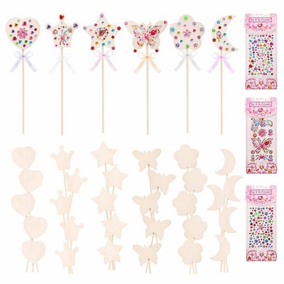 36 Pieces Princess Fairy Wands Kit Make Your Own Princess Wands DIY Art Craft