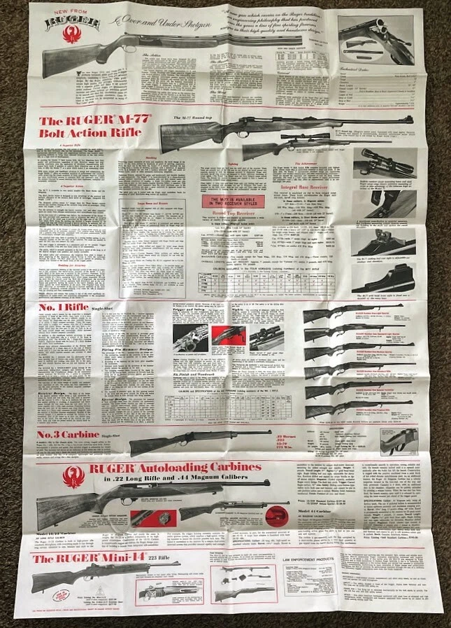 1980 RUGER Sales Brochure Promo Dealer Promotional Picture LARGE Photo Poster - Image 2 of 4