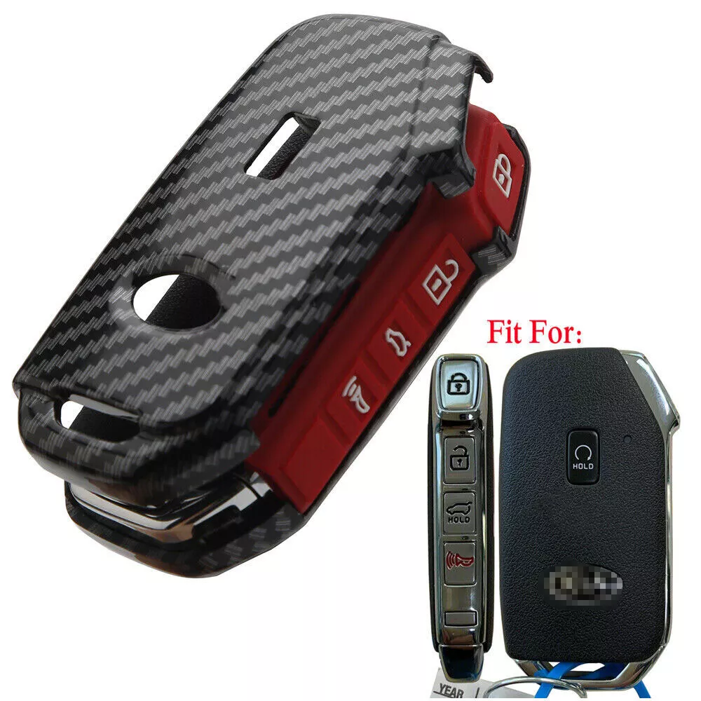 5 Button Carbon Fiber Hard ABS Key Fob Case Cover Fit KIA K5