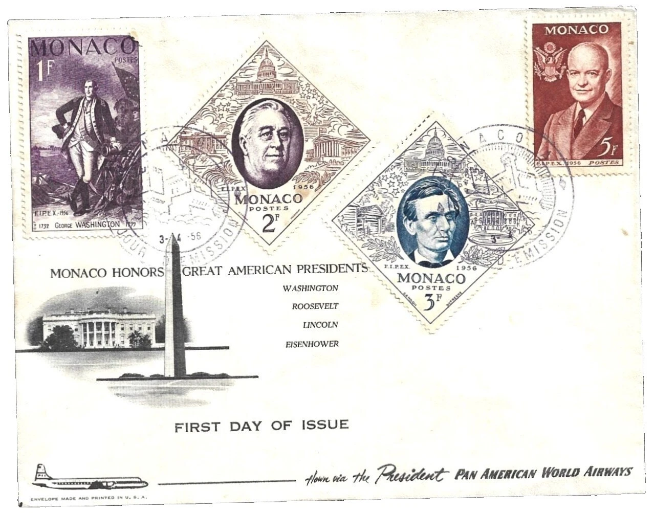 Los políticos Sellos MONACAN sobre de Primer Día