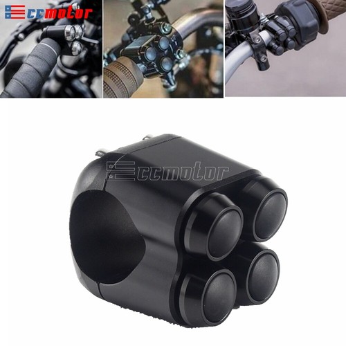 Motorcycle 4 Button Hand Bar Control Momentary Switch For Harley Bobber 1" Bar - Picture 2 of 12