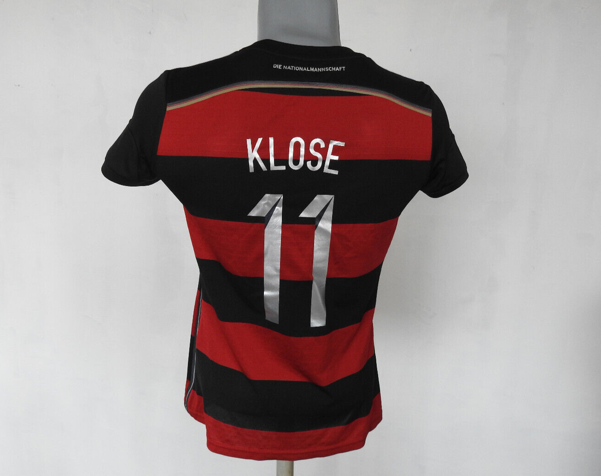 Germany 2014 WOMENS Away Jersey #11 KLOSE Adidas Red Black Shirt