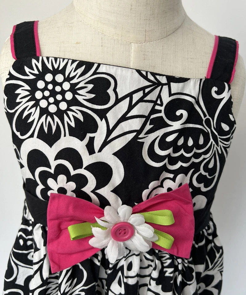 Sophie Rose Girls Sleeveless Sun Dress Size6/6x Floral 100% Cotton Spring Easter - Image 3 of 4