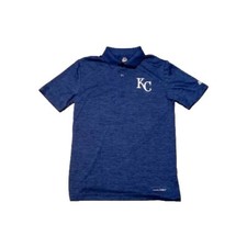 Kansas City Royals Majestic Cool Base Mens Small Blue Golf Polo Shirt