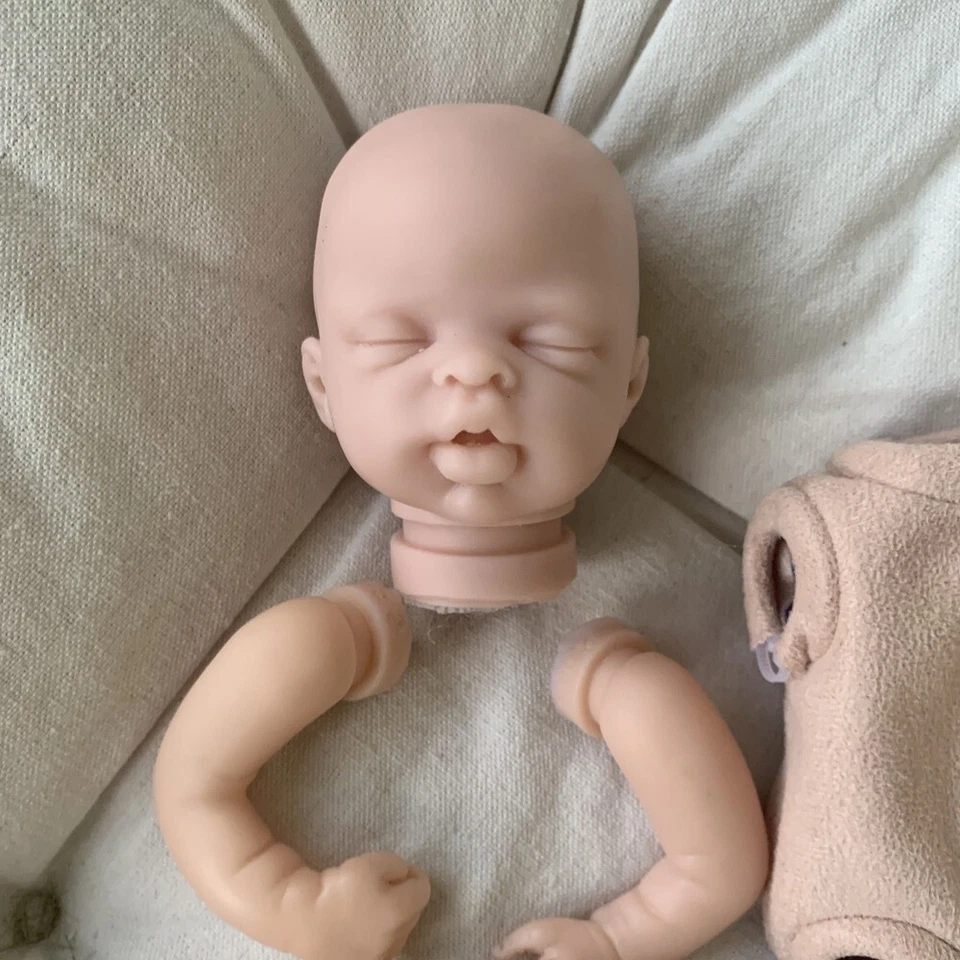 Doll Mini Unfinished Reborn Baby Doll Kit Unpainted 10inch Soft Body DIY New Toy - Image 2 of 4