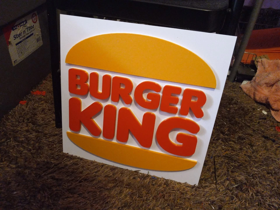  8 Inch Diameter Burger King(OLDER VERSION) 3D Printed 3D Logo Sign  - Image 2 of 4