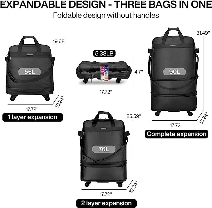 Maleta plegable extensible para equipaje Maleta de viaje con