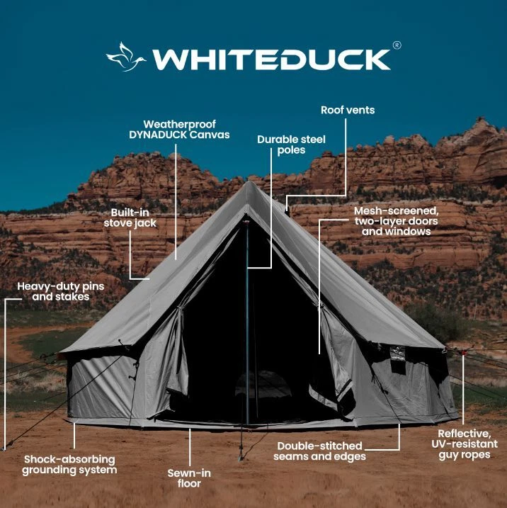 White Duck Outdoor Regatta Canvas Bell Tent, Luxury Glampinng Yurt Bell Tent- - Image 2 of 4