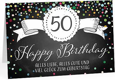 Grosse Gluckwunsch Gruss Karte 50 Geburtstag Design Xxl Umschlag Edel Modern Ebay